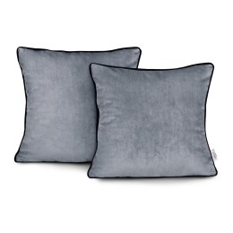 Poszewka dekoracyjna VELVET kolor szary styl glamour velvet 45x45 ameliahome - CUS/AH/VELVET/CHARCOAL/PIPING/45X45*2