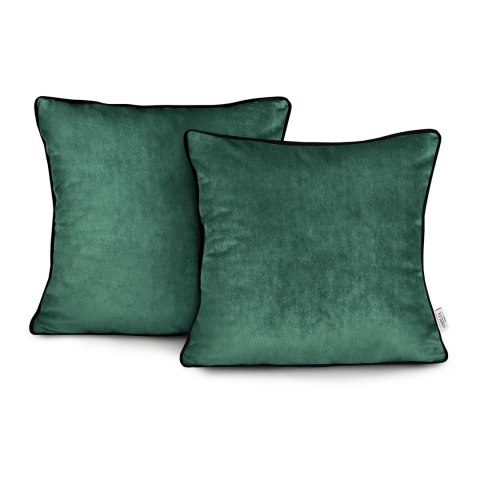 Poszewka dekoracyjna VELVET kolor butelkowa zieleń styl glamour velvet 45x45 ameliahome - CUS/AH/VELVET/D.GREEN/PIPING/45X45*2