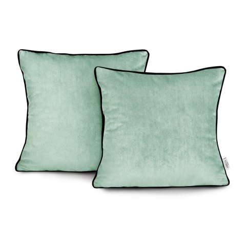 Poszewka dekoracyjna VELVET kolor miętowy styl glamour velvet 45x45 ameliahome - CUS/AH/VELVET/MINT/PIPING/45X45*2