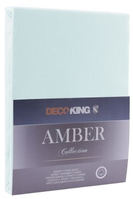 Prześcieradło AMBER kolor miętowy styl klasyczny materiał jersey 80-90x200 DecoKing - FITTED/AMBER/FROZENBLUE/80-90x200+30