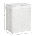 Kosz na pranie ERGO hakano - CLOTHESBASKET/RATTAN/WHITE/46X33X60CM