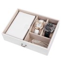 Organizer na biżuterię, kosmetyki ERGO hakano - WATCHBOX/WHITE/BEIGE/26X17X18CM