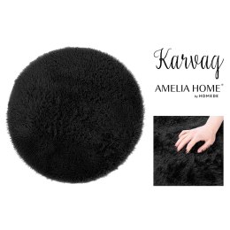 Dywan okrągły KARVAG kolor czarny nowoczesny styl nowoczesny r200 AmeliaHome - RUG/AH/KARVAG/NONSLIP/BLACK/R200