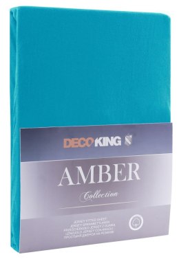 Prześcieradło AMBER kolor niebieski styl klasyczny materiał jersey 140-160x200 DecoKing - FITTED/AMBER/MARINE/140-160x200+30