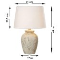 Lampa Luton nocna stołowa - wys. 44 cm materiał poliester, ceramika, odcienie szarego, gwint 14E, moc żarówki 40W