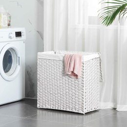 Kosz na pranie ERGO hakano - CLOTHESBASKET/RATTAN/WHITE/57X33X60CM