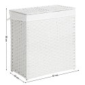 Kosz na pranie ERGO hakano - CLOTHESBASKET/RATTAN/WHITE/57X33X60CM