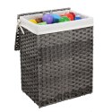 Kosz na pranie ERGO hakano - CLOTHESBASKET/RATTAN/WHITE/GREY/46X33X60CM