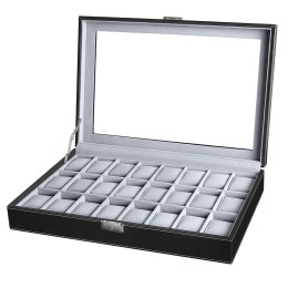 Organizer na biżuterię, kosmetyki ERGO hakano - WATCHBOX/GREY/BLACK/24SLOTS