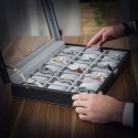 Organizer na biżuterię, kosmetyki ERGO hakano - WATCHBOX/GREY/BLACK/24SLOTS