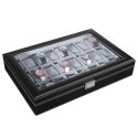 Organizer na biżuterię, kosmetyki ERGO hakano - WATCHBOX/GREY/BLACK/24SLOTS