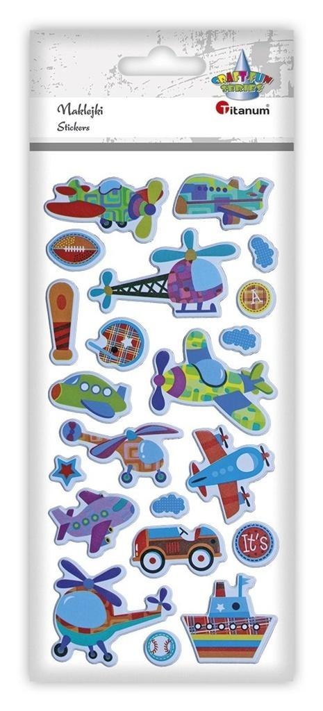 Naklejki wypukłe miękkie pojazdy mix 21szt