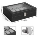 Organizer na biżuterię, kosmetyki ERGO hakano - WATCHSTORAGEBOX/BLACK/10SLOTS