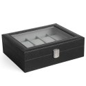 Organizer na biżuterię, kosmetyki ERGO hakano - WATCHSTORAGEBOX/BLACK/10SLOTS