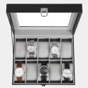 Organizer na biżuterię, kosmetyki ERGO hakano - WATCHSTORAGEBOX/BLACK/10SLOTS