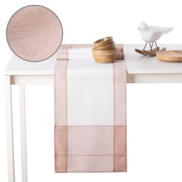 Obrus LILLE kolor różowy gładki motyw klasyczny 30x160 ameliahome - TCLOTH/AH/LILLE/PINK+WHITE/30X160